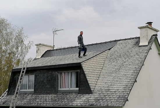 Amalfi sur un toit durant les travaux